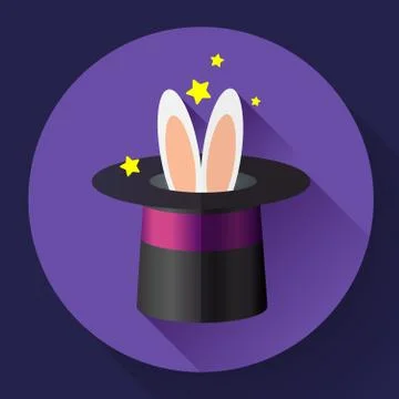 Rabbit in a magic hat Stock Illustration