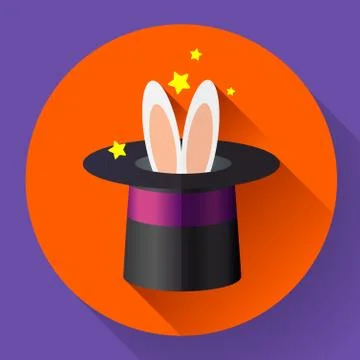Rabbit in a magic hat Illustrazione stock