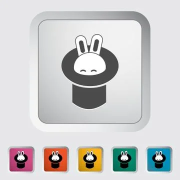 Rabbit in magician hat. Stock Illustration