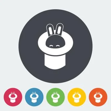 Rabbit in magician hat. Stock Illustration