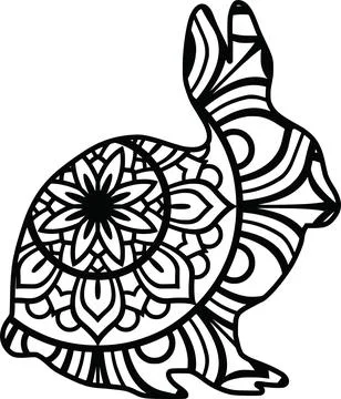 Rabbit mandala Stock Illustration