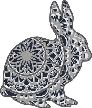 Rabbit mandala Stock Illustration