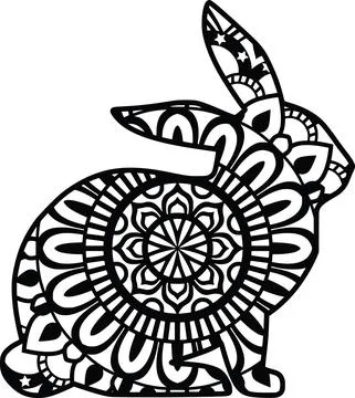 Rabbit mandala Stock Illustration