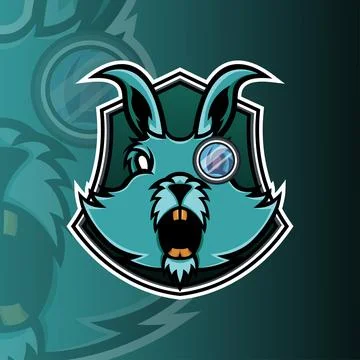 Rabbit mascot logo Stock Illustration