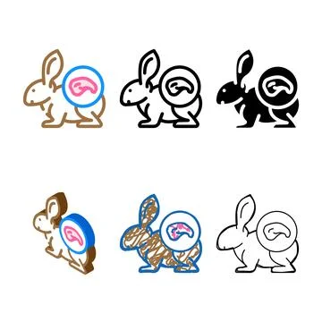 Rabbit meat color pack icon vector Stock Illustration