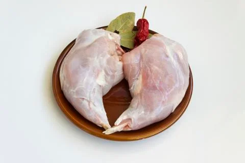 Rabbit meat ready to prepare Stock Photos