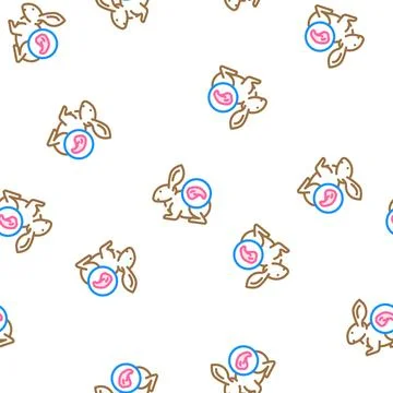 Rabbit meat vector seamless pattern Stock Illustration