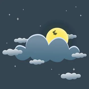 Rabbit night sky Illustrazione stock
