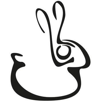 Rabbit of numbers 2023 in hand draw style. Lunar zodiac... Stock Illustration