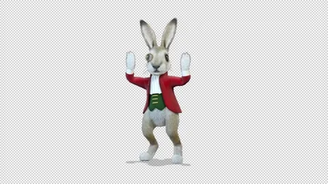 Rabbit Oliver Wave hands greeting 動画素材 163293663
