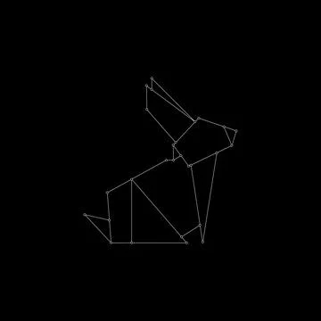 Rabbit or Bunny Polygonal Lines Stock Illustration