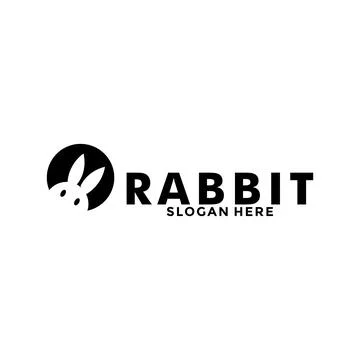 Rabbit or Bunny vector logo template and animal icon design Stock Illustration