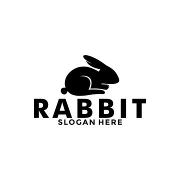 Rabbit or Bunny vector logo template and animal icon design Illustrazione stock