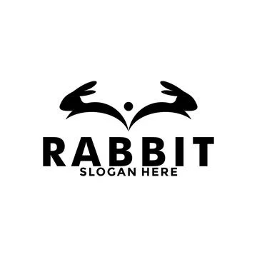 Rabbit or Bunny vector logo template and animal icon design Illustrazione stock