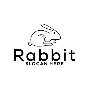 Rabbit or Bunny vector logo template and animal icon design Stock Illustration