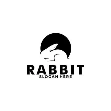Rabbit or Bunny vector logo template and animal icon design Stock Illustration
