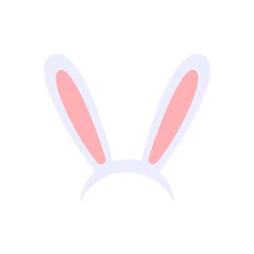 Rabbit or Easter bunny ears headband mask, flat vector illustration isolated. Illustrazione stock