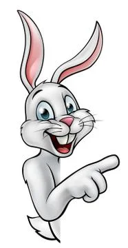 Rabbit or Easter Bunny Pointing Stock Illustration
