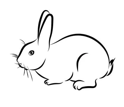 Rabbit or hare icon. vector rabbit sign symbol on white background. Rabbit Stock Illustration
