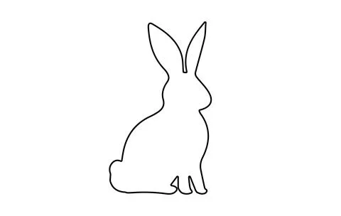 Rabbit outline. Easter Bunny. Isolated on white background. Simple black ic.. Stock Illustration