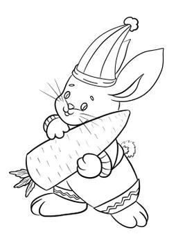 Rabbit outline Stock Illustration