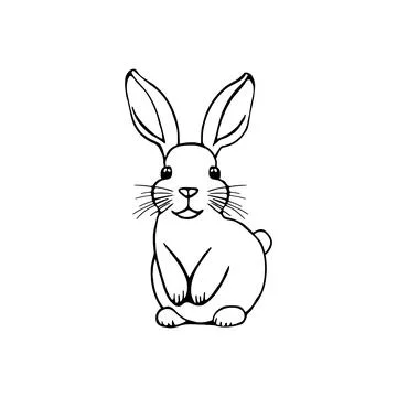 Rabbit outline sketch vector. Bunny for coloring Stock Illustration