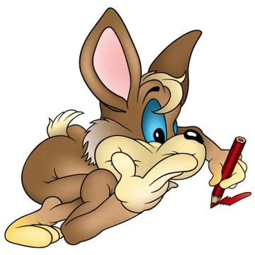 Rabbit Painter Stock Illustration