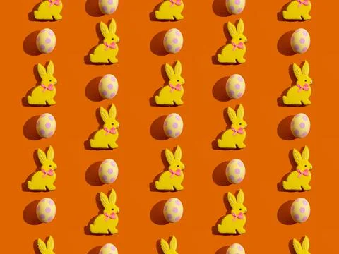 Rabbit pattern abstract background yellow orange Stock Photos