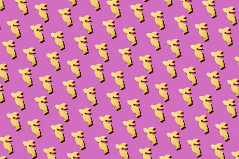 Rabbit pattern on the pink background Stockillustratie