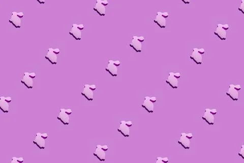 Rabbit pattern on the purple background Stock Photos