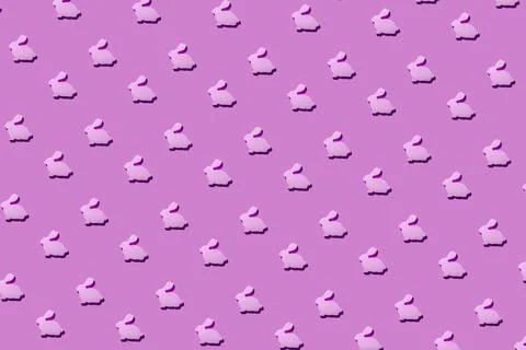 Rabbit pattern on the purple background Stock-Fotos