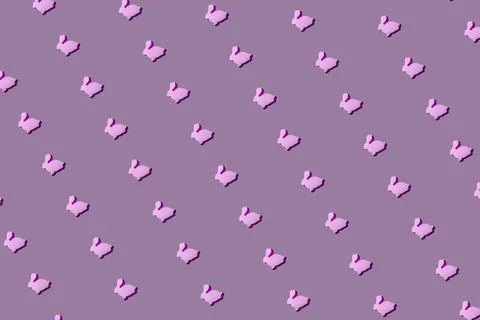Rabbit pattern on the purple background Stock Photos