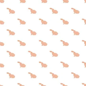 Rabbit pattern repeating on a white background Stock Illustration