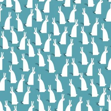 Rabbit pattern seamless. hare background. Baby cloth texture. Vector illustra Illustrazione stock