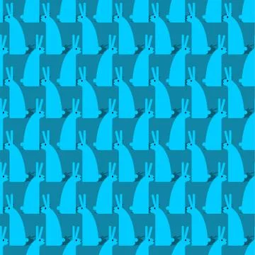 Rabbit pattern seamless. hare background. Baby cloth texture. Vector illustra Stockillustratie
