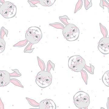 Rabbit pattern. Seamless vector pattern Stock Illustration