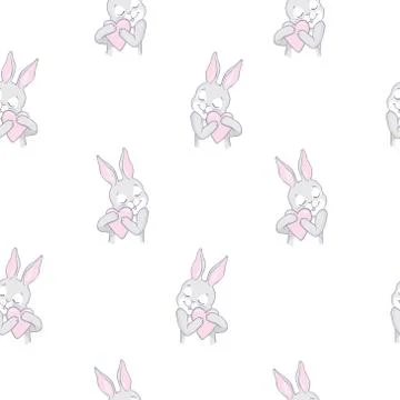 Rabbit pattern. Seamless vector pattern Stock Illustration