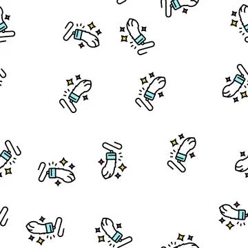 Rabbit paw luck lotto vector seamless pattern Stock Illustration