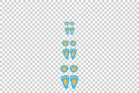 Rabbit paws on transparency background PNG Stock Illustration