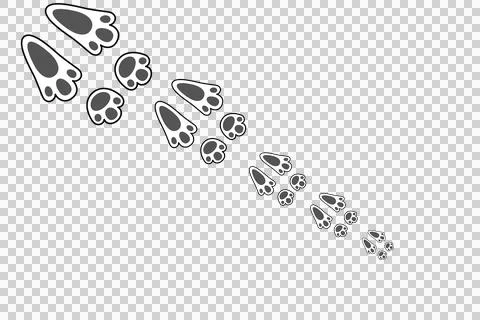 Rabbit paws on transparency background PNG 스톡 일러스트