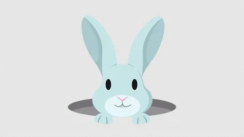 Rabbit peeps out of hole. Stock Footage 250747402