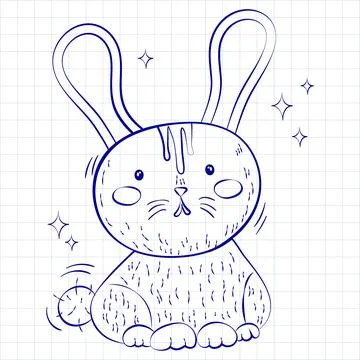 Rabbit pen notebook Stock Illustration