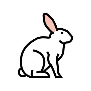 Rabbit pet color icon vector illustration Stockillustratie