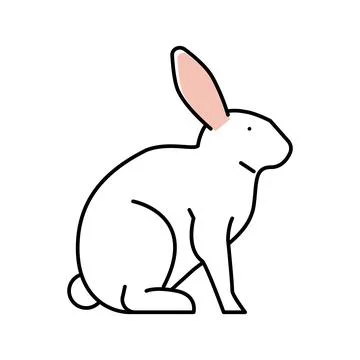 Rabbit pet color icon vector illustration Stockillustratie
