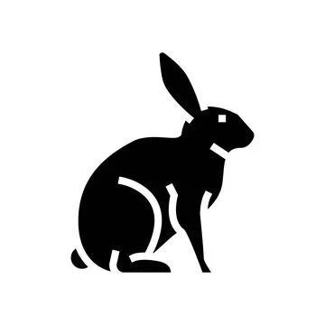 Rabbit pet glyph icon vector illustration Stock Illustration