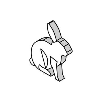 Rabbit pet isometric icon vector illustration Stockillustratie