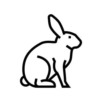 Rabbit pet line icon vector illustration Stock Illustration