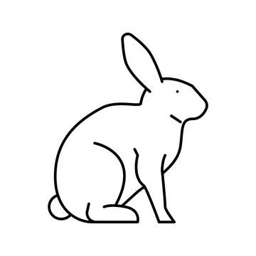 Rabbit pet line icon vector illustration Stock Illustration