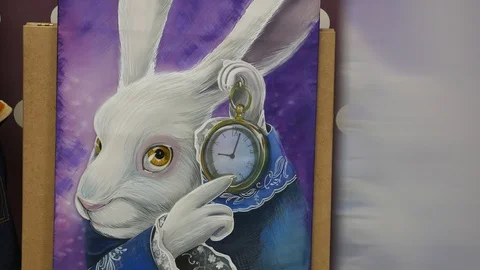 Rabbit in the picture Stock Footage 101571563