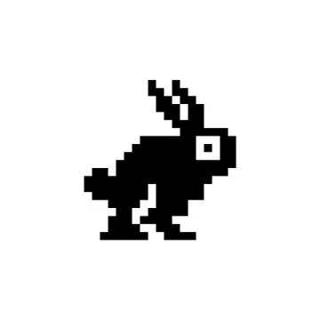 Rabbit. Pixel icon. Animal vector illustration Stock Illustration